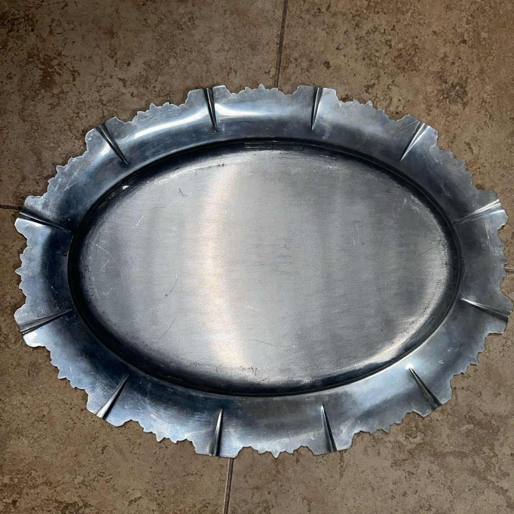 Forman family vintage tray serving platter silver oval dining or vanity